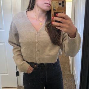 Tan crop cardigan